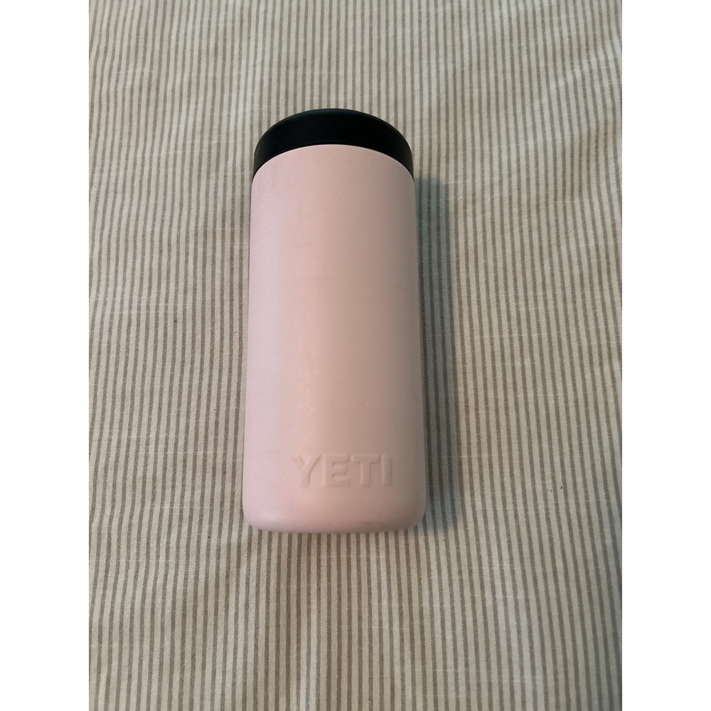 YETI Rambler 12oz Colster Slim Can Cooler Insulator Koozie Pink Seltzer Used